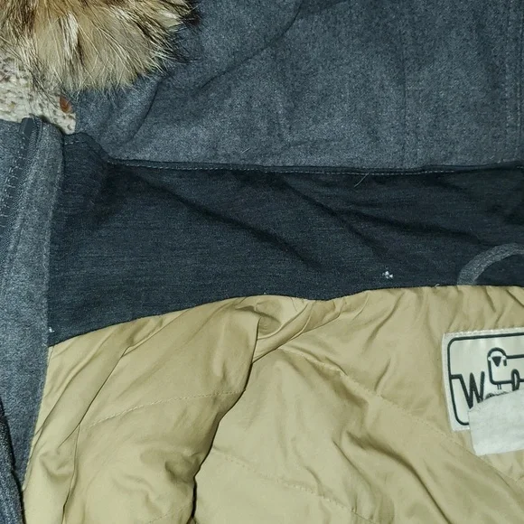 W's XS Woolrich Wool, Down, Real Fur Coat - Picture 5 of 14